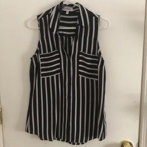 Black & white stripped express tank blouse